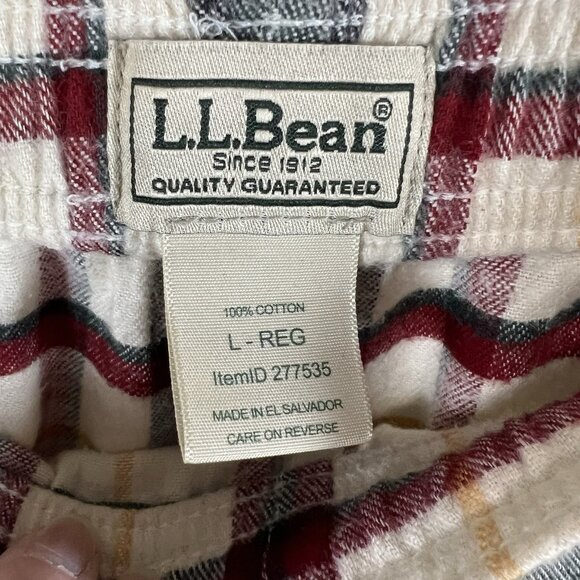 L.L Beans Men's Pajama Pants Size Large Black Red‎ Checkered Drawstring Elastic - Picture 6 of 9